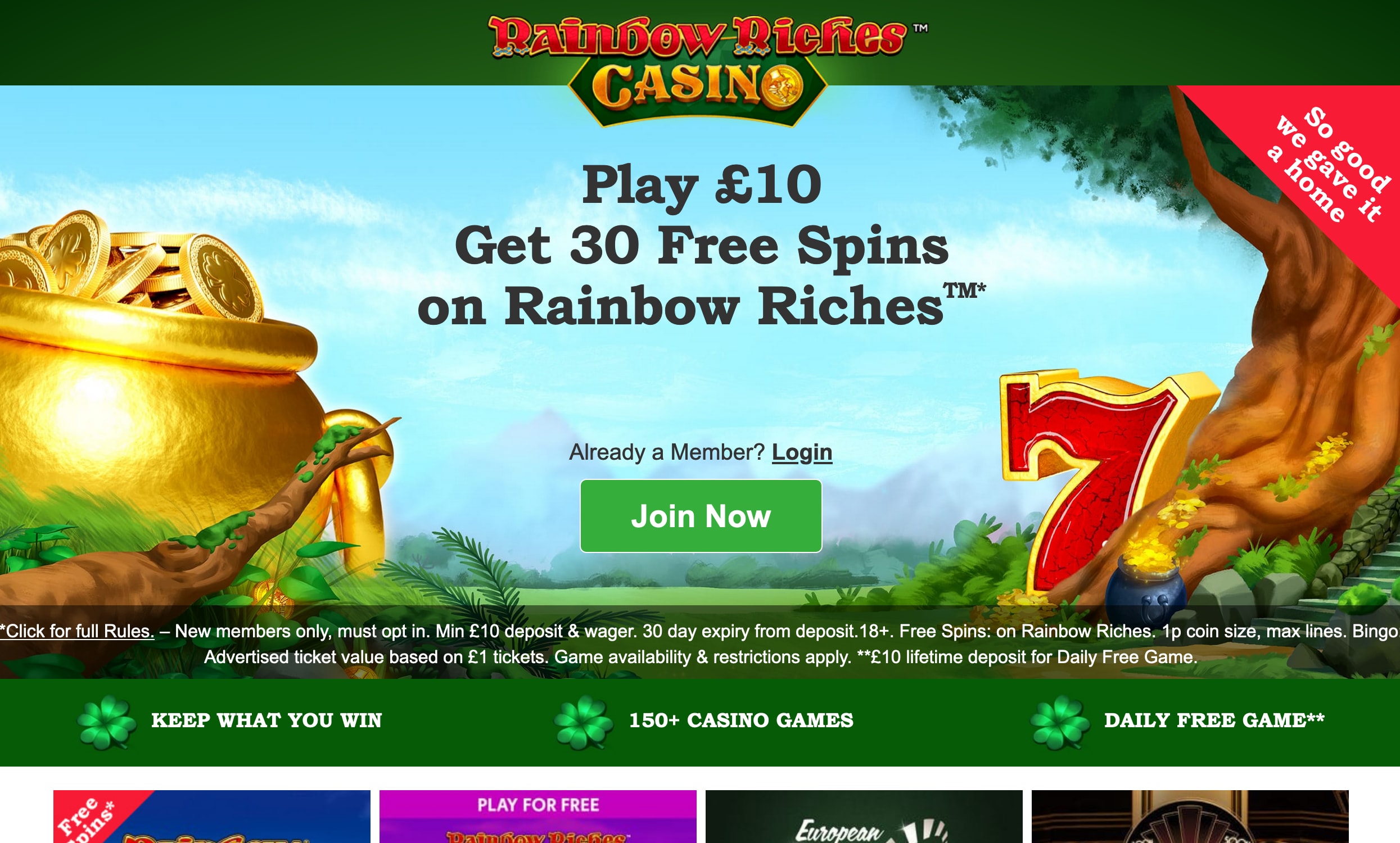 Best deal rainbow riches slots